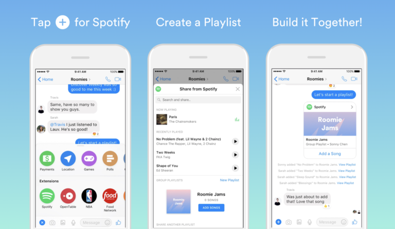 Agora você pode criar listas de reprodução do Spotify com Amigos do Messenger