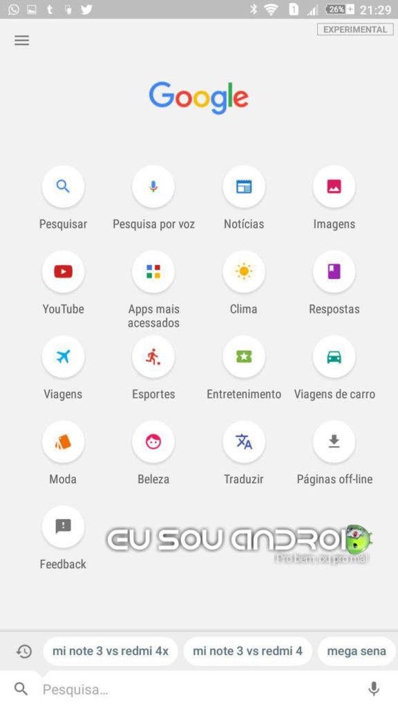 google lite tela inicial