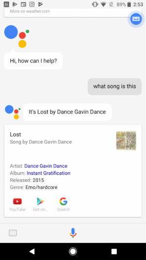 Google Assistente Reconhece a Música que está Tocando