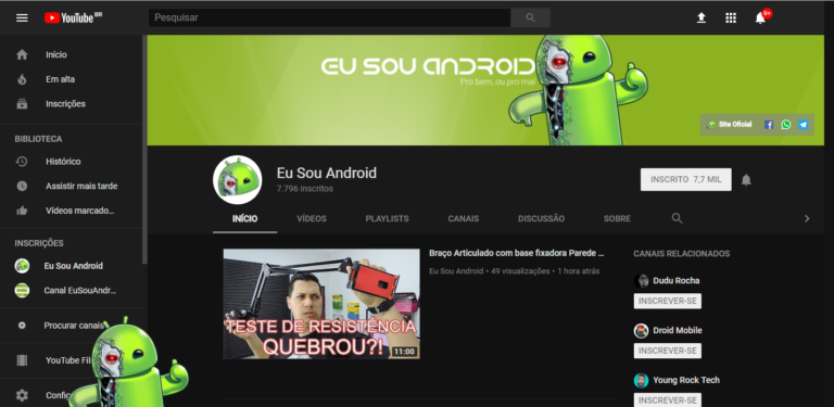 Deixe seu YouTube com o Tema Escuro