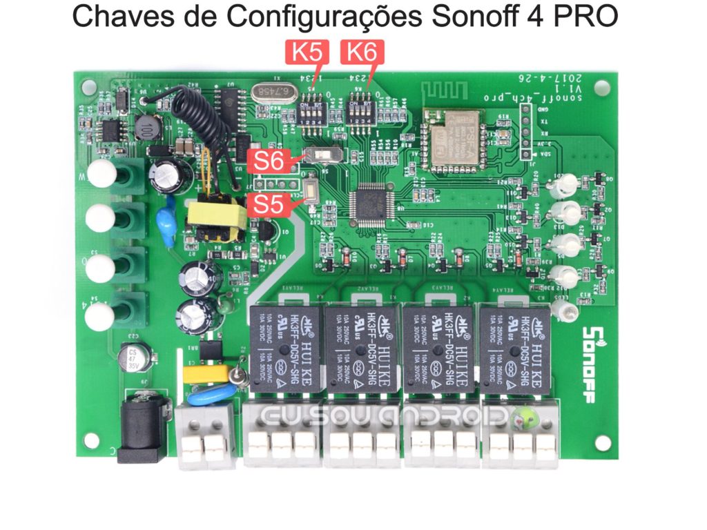 Chaves de Configurações Sonoff 4 PRO