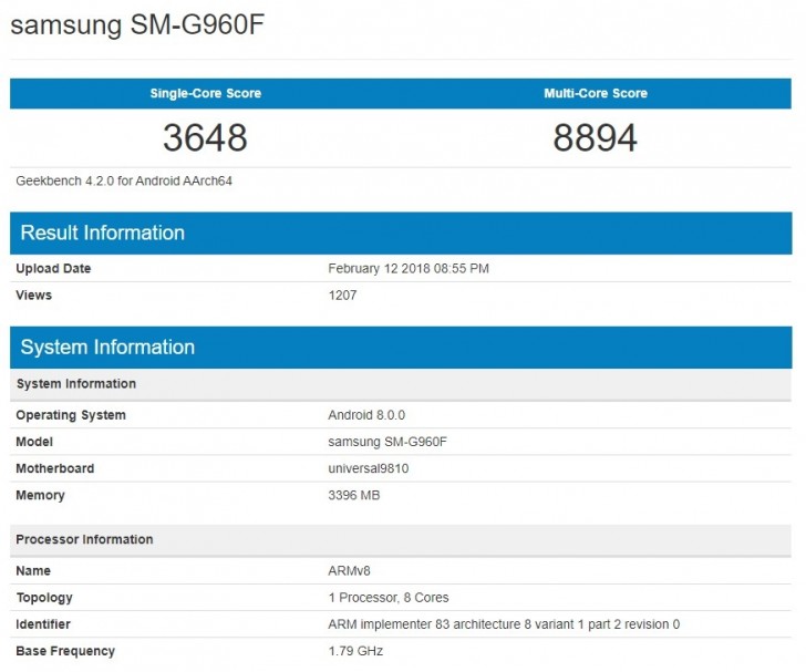 Samsung Galaxy S9 com o Exynos 9810