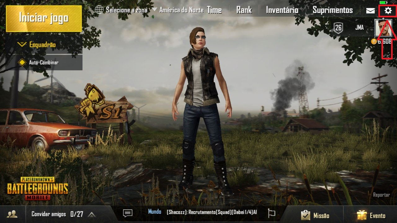 Ative a opção de inclinar o personagem no PUBG Mobile