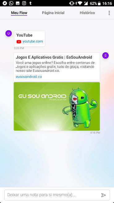 opera touch screenshot-eu-sou-android