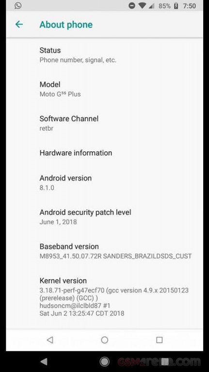 Motorola Está Testando Android 8.1 Para o MOTO G5S PLUS