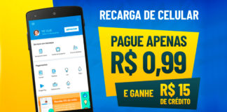Promoção de Recarga! Recarregue R$15 e pague APENAS R$0,99!