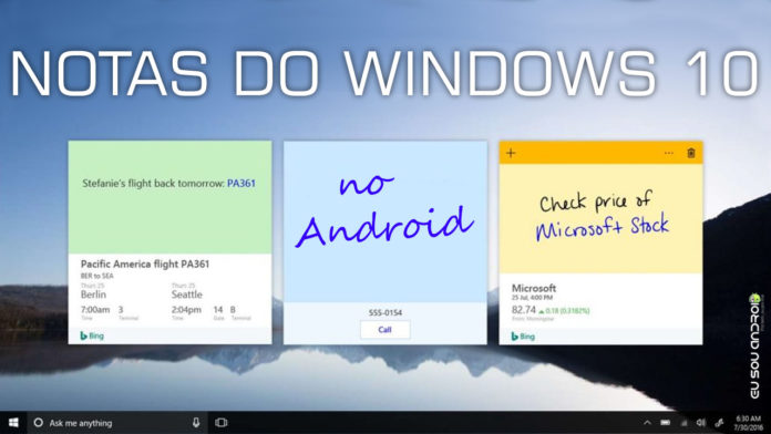 Notas do Windows 10 ganhará versão para Android capa