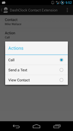 DashClock Contact Extension