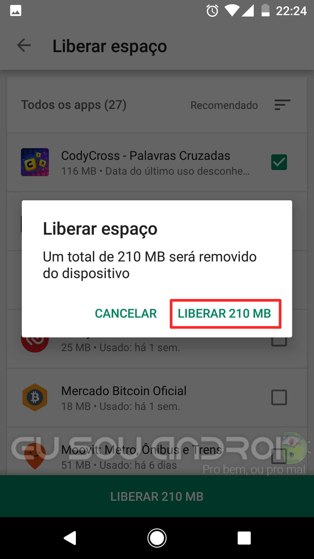 desinstalar vários apps ao mesmo tempo