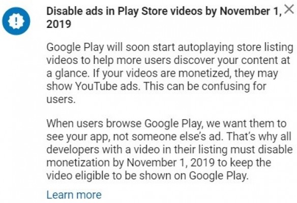 Vídeos promocionais Google Play Store 