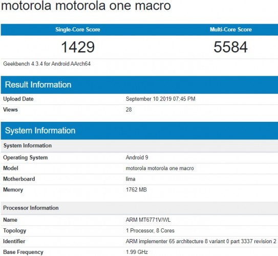 Telefone misterioso é o Motorola One Macro
