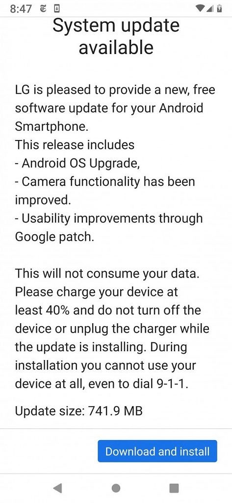 LG G7 One está finalmente sendo atualizado para o Android 10