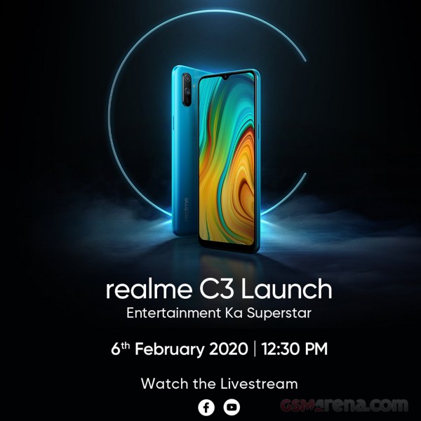 Realme C3 será lançado no dia 6 de fevereiro