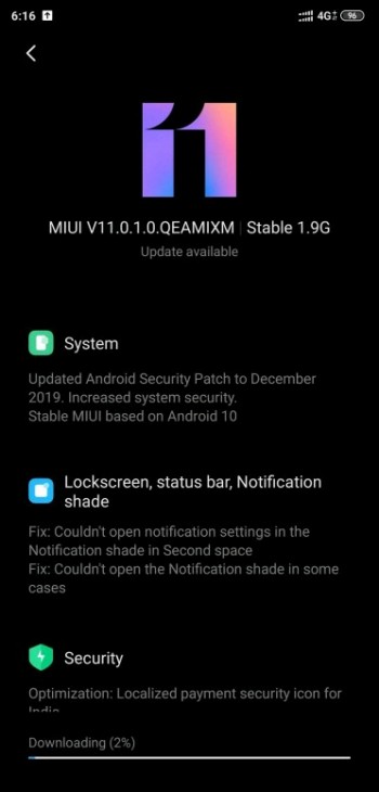 Xiaomi MI 8 recebendo nova atualização do sistema