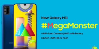 Samsung Galaxy M31 será Lançado dia 25 de Fevereiro com bateria de 6.000 mAh Samsung Galaxy M31 será Lançado dia 25 de Fevereiro com bateria de 6.000 mAh