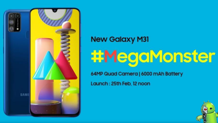 Samsung Galaxy M31 será Lançado dia 25 de Fevereiro com bateria de 6.000 mAh