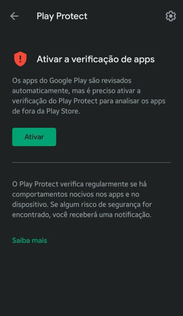 Desativando o Play Protect voce poderá instalar qualquer aplicativo fora da Google Play
