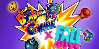 Começou! Um crossover entre Fall Guys e Super Bomberman R Online!!