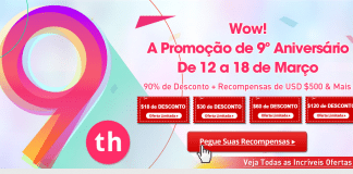 9° Aniversário da Light In The Box com até 90% de Desconto