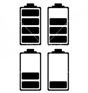 Simple battery black and white icon ideal for phone interface